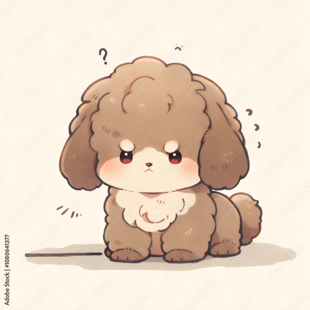 angry cute chibi dog clip art, sticker white background angry cute chibi dog clip art, sticker white background