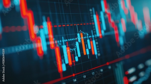 Cryptocurrency can be a hedge against inflation.A vibrant stock market chart displaying fluctuating prices with red and blue candlestick patterns, indicating market trends and trading activity.