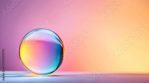 Mesmerizing Rainbow Spectrum Crystal Ball with Sunlight Refraction on Dark Background - Captivating Colorful Halo Effect for Creative Projects