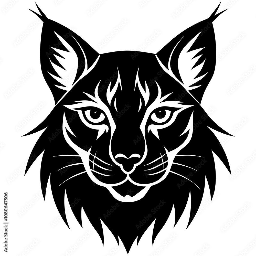Lynx head vector silhouette art illustration Lynx head vector silhouette art illustration