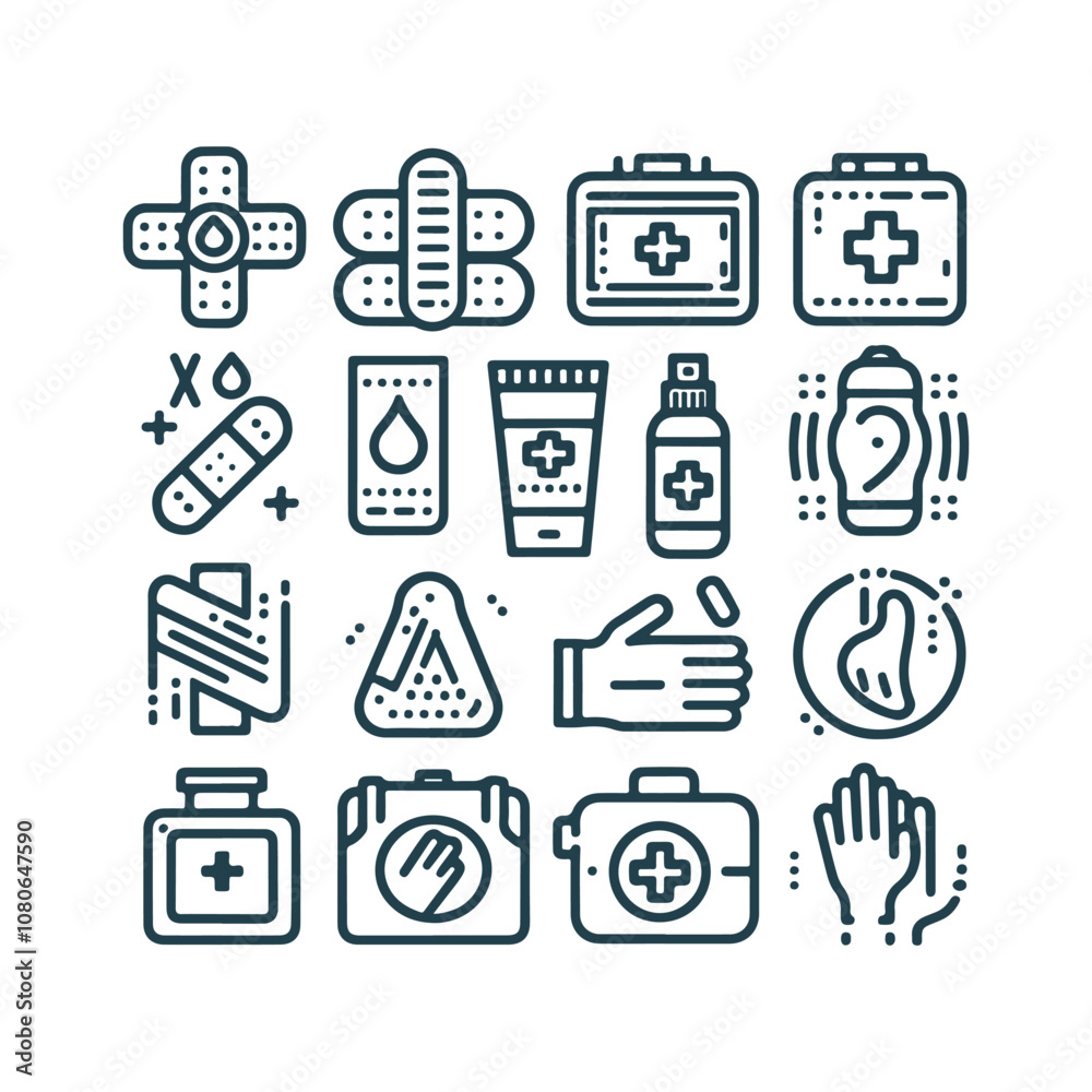 Fast aid Icons Set Vector Design. Medical Icons Set Vector Design Illustration Fast aid Icons Set Vector Design. Medical Icons Set Vector Design Illustration