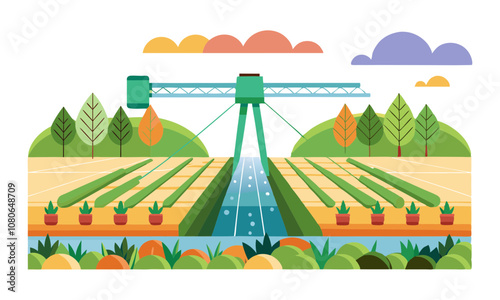 Download Irrigation System Vector Art Illustration . This Design Concept Isolated Premium Vector. 