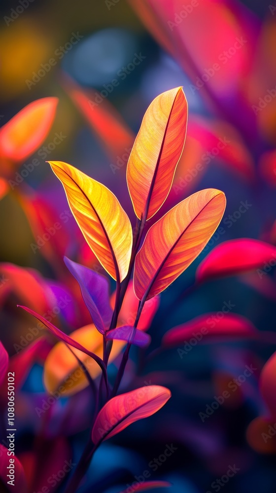 Vibrant colorful leaves creating stunning visual contrast Vibrant colorful leaves creating stunning visual contrast