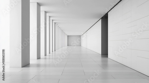 Sleek and Sophisticated Corporate Hallway with Minimalist Design and Endless Possibilities