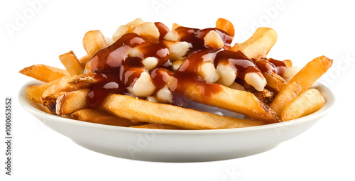 poutine perfection isolated on white background 