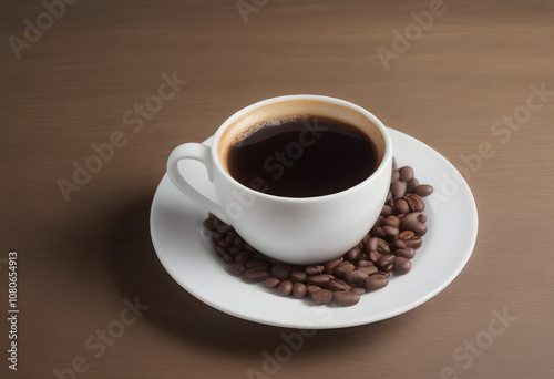 cup of coffee with beans