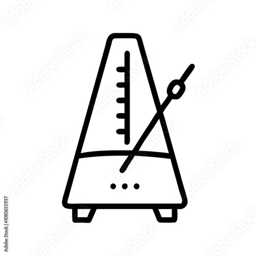 Metronome icon representing a musical device for maintaining tempo in a minimal design 
