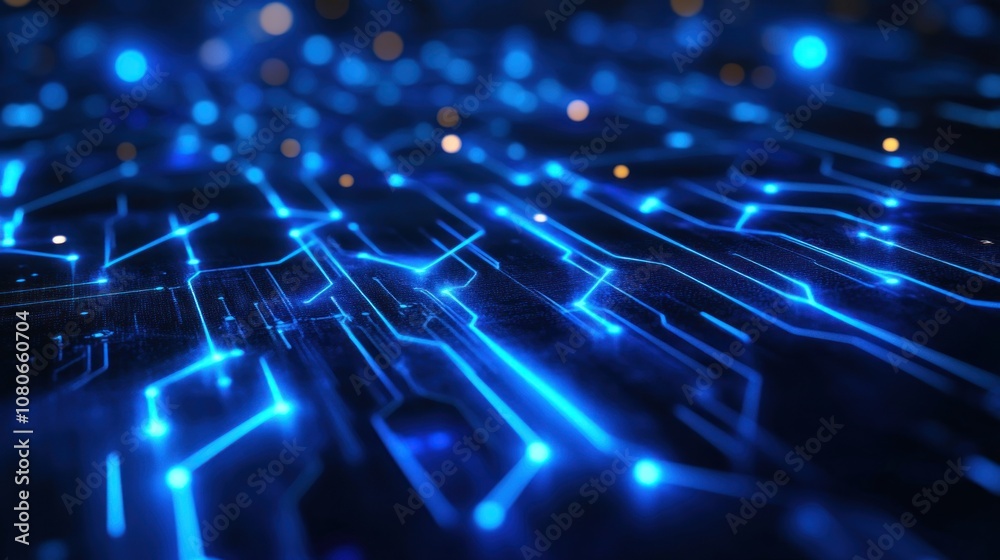 Obraz premium Abstract Blue Circuit Board Background