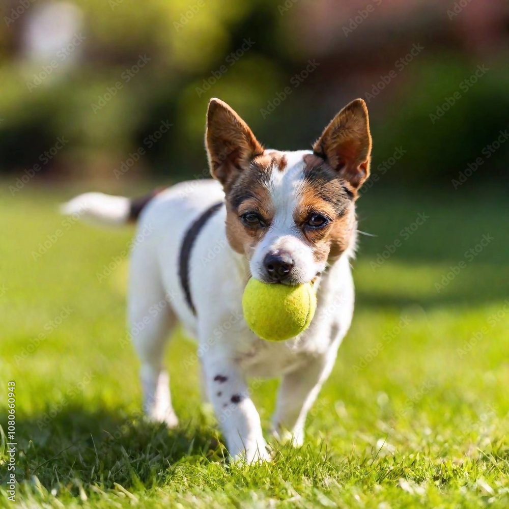 dog jack russell terrier playing in the park dog jack russell terrier playing in the park