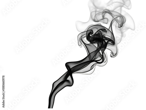 A little Black smoke cut out in white background