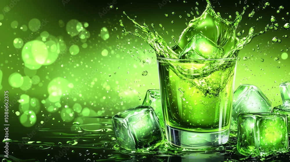 Chilled Iced Green Tea Splash Chilled Iced Green Tea Splash