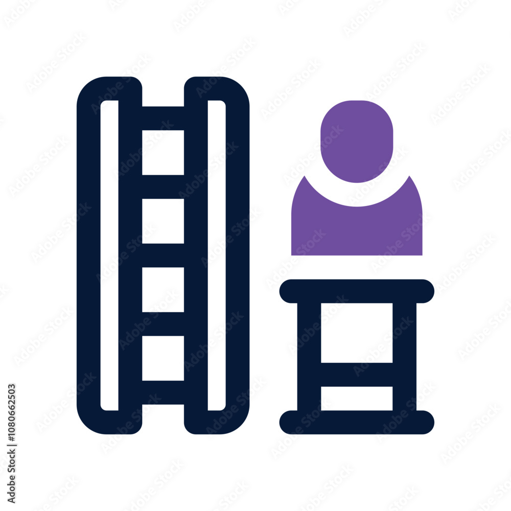 stair icon. vector dual tone icon for your website, mobile, presentationation, and logo design.