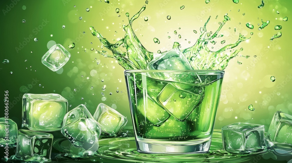Chilled Iced Green Tea Splash Chilled Iced Green Tea Splash