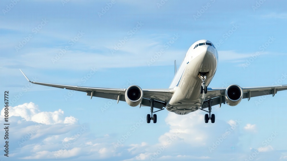 Captivating Airplane in Flight: Perfect for Travel Ads, Aviation Enthusiasts, and Blue Sky Backgrounds Captivating Airplane in Flight: Perfect for Travel Ads, Aviation Enthusiasts, and Blue Sky Backgrounds