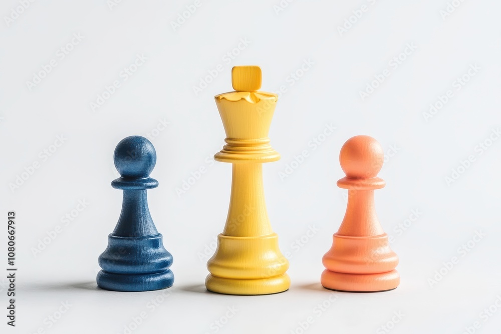 Colorful chess pieces on a light background, symbolizing strategy, competition, and intellectual challenge in the game. Colorful chess pieces on a light background, symbolizing strategy, competition, and intellectual challenge in the game.