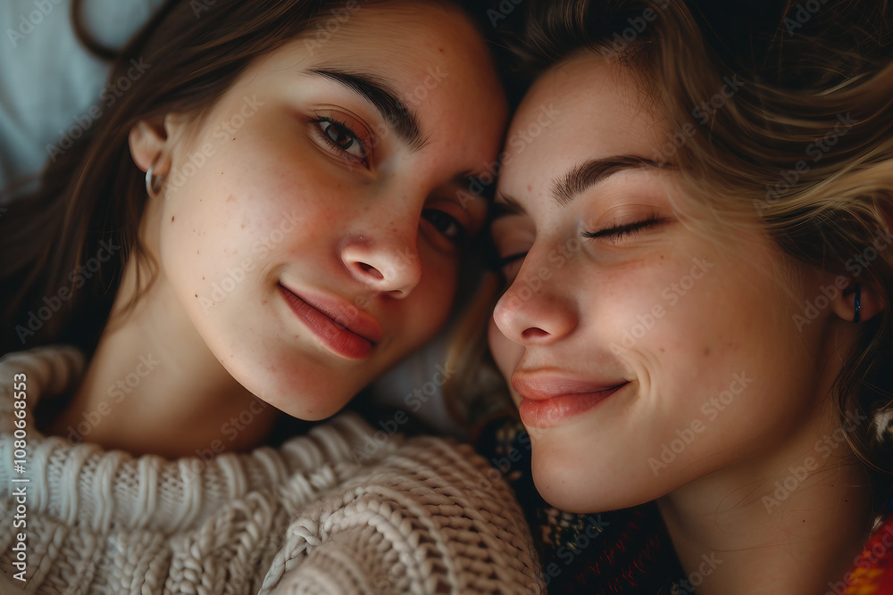Generative AI Image of Cozy Couple in Love Spending Quality Time Together at Home Generative AI Image of Cozy Couple in Love Spending Quality Time Together at Home