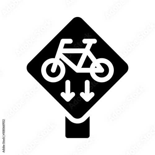 bike lane glyph icon