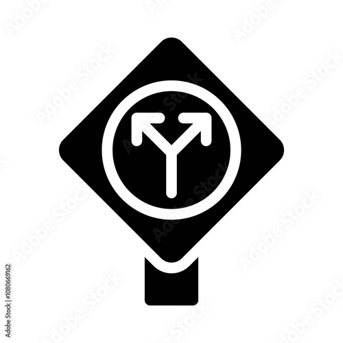 crossroad glyph icon