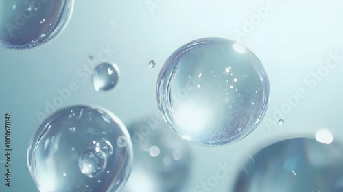 Wallpaper Mural Abstract image of water droplets floating on a blue background. Torontodigital.ca