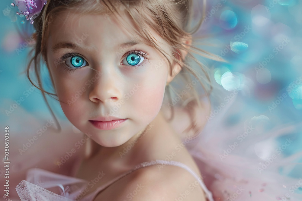 Generative AI Image of Young Girl kid child Ballerina in Dance Studio Setting Generative AI Image of Young Girl kid child Ballerina in Dance Studio Setting