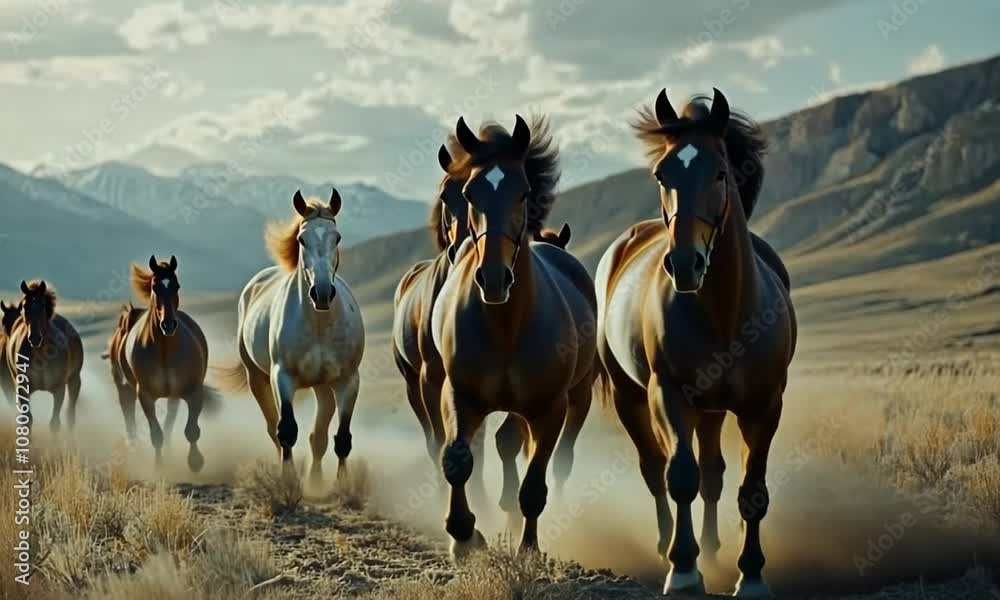 Wild Horses Running Through The Desert Wild Horses Running Through The Desert