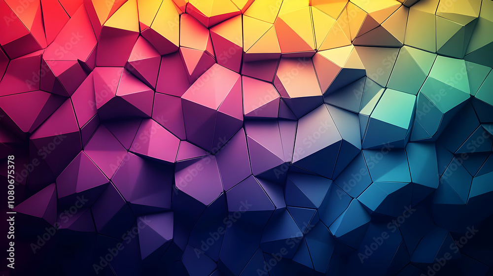 Obraz premium Abstract 3D Polygonal Background - Colorful Geometric Shapes