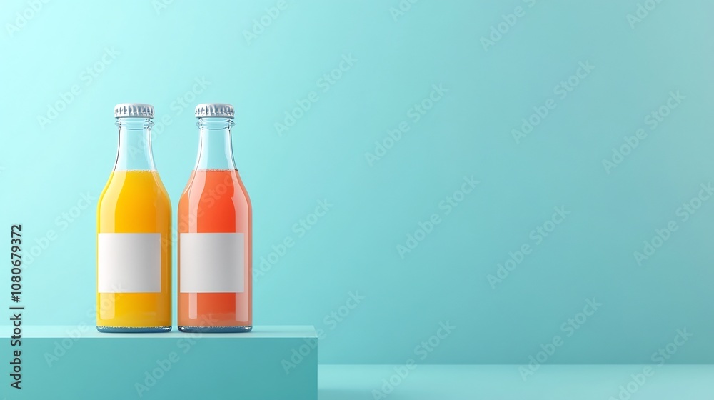 Vibrant and Customizable Bottle Mockup with Colorful Label Design Vibrant and Customizable Bottle Mockup with Colorful Label Design