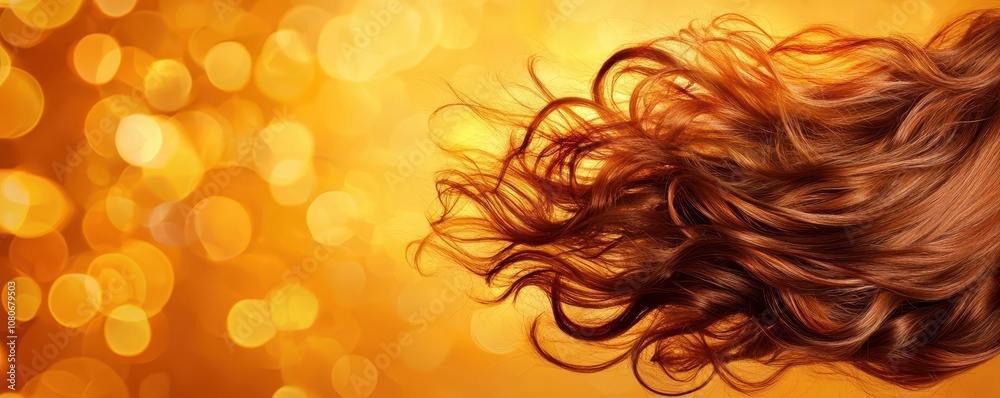A vibrant image showcasing luscious, wavy hair against a shimmering golden backdrop, capturing a sense of motion and beauty. A vibrant image showcasing luscious, wavy hair against a shimmering golden backdrop, capturing a sense of motion and beauty.