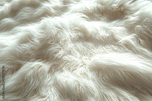 A serene close-up of fluffy white fur, perfect for winter-themed designs, holiday promotions, or cozy seasonal marketing materials with room for text.