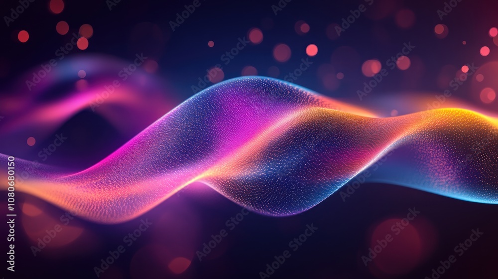 Fototapeta premium Abstract Colorful Wave with Bokeh