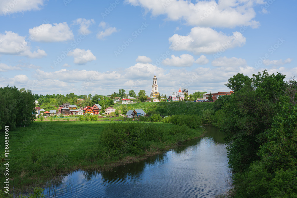 Obraz premium Beautiful summer landscape in Suzdal - a city-reserve in the Vladimir region of Russia. Golden Ring tours. Weekend tour.