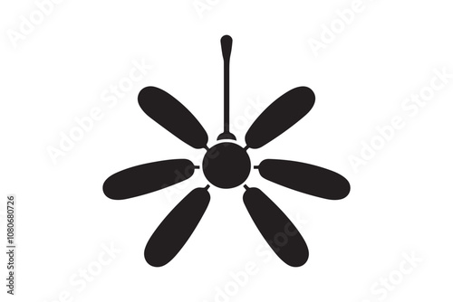 ceiling fan vector silhouette isolated in white background