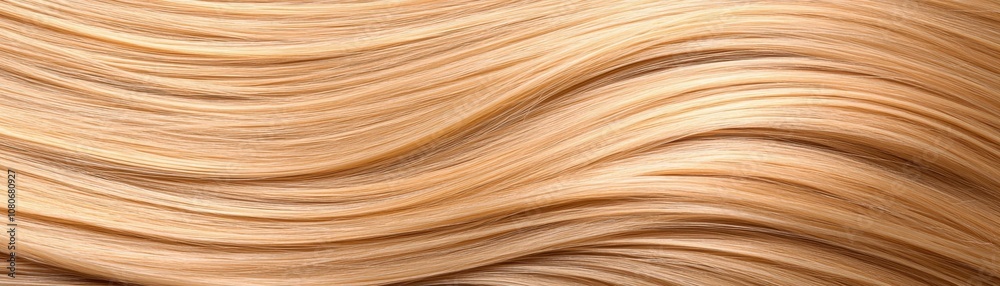 A close-up view of wavy, golden hair strands creating an elegant texture and a warm, natural aesthetic. A close-up view of wavy, golden hair strands creating an elegant texture and a warm, natural aesthetic.