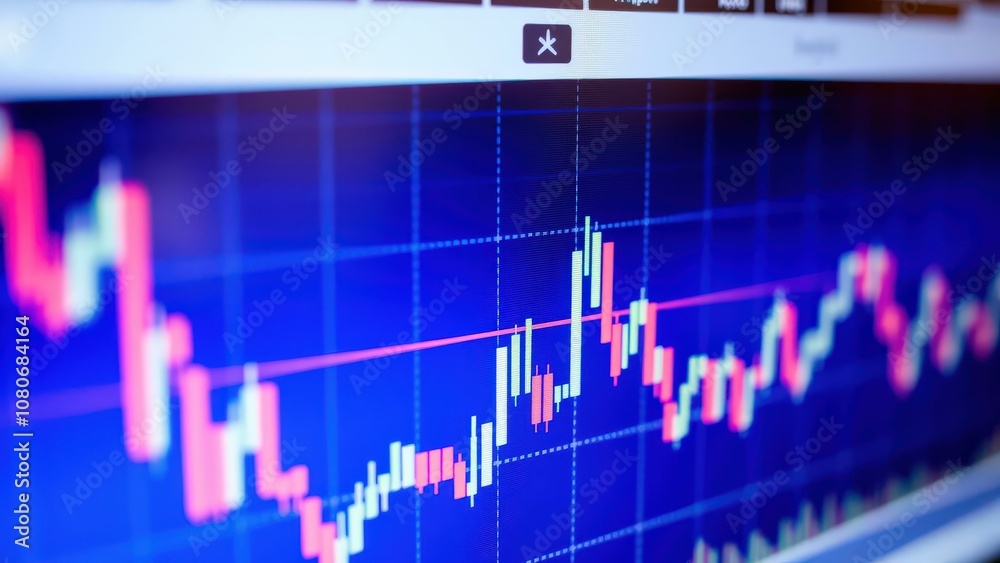 Vibrant Stock Market Chart Displaying Financial Trends for Investment Analysis and Trading Strategy Development