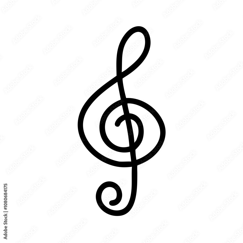 Treble clef icon representing music in a simple and elegant design
Treble clef icon representing music in a simple and elegant design