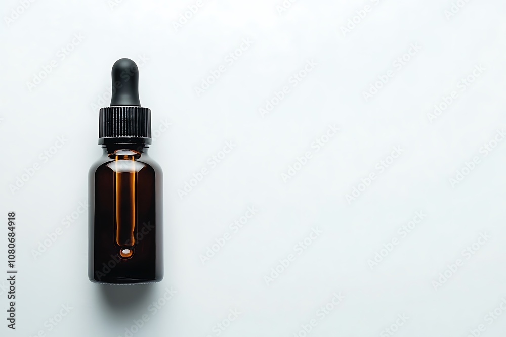 Fototapeta premium CBD oil isolated on a white background, close up
