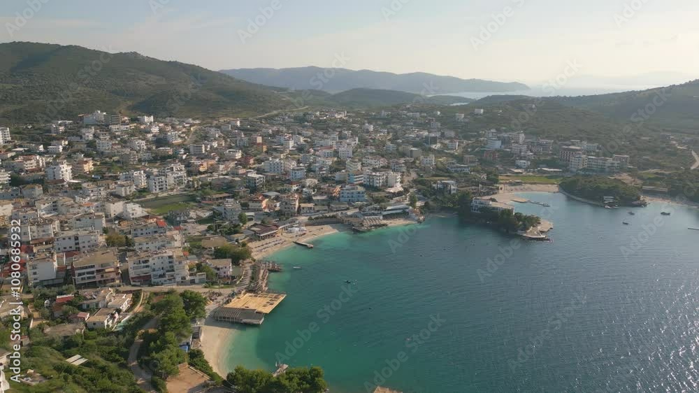 Aerial drone video of the holiday destination of Ksamil in Albania. Aerial drone video of the holiday destination of Ksamil in Albania.