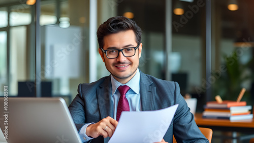 Analista financiero en el trabajo. Business man photo