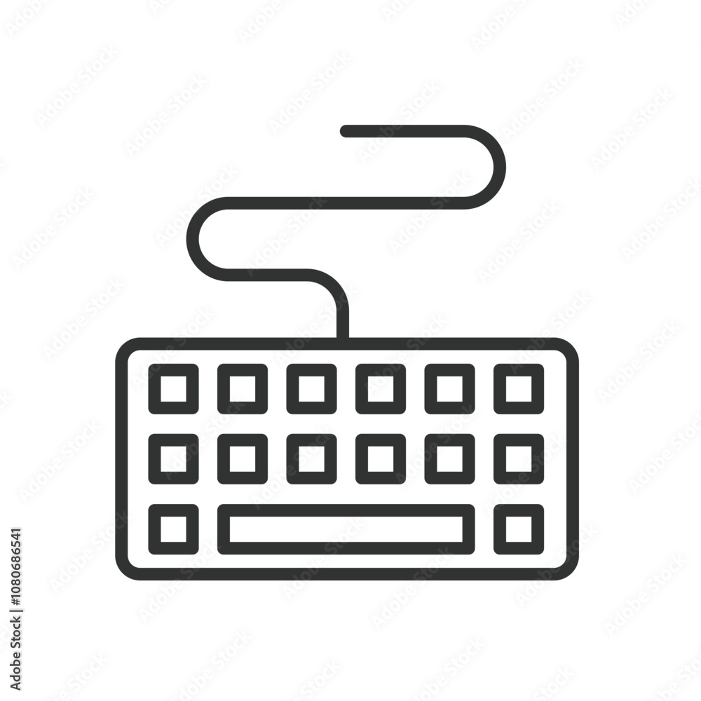 Keyboard, icon in line design. Keyboard, keys, typing, computer, office, device, typing on white background vector. Keyboard editable stroke icon Keyboard, icon in line design. Keyboard, keys, typing, computer, office, device, typing on white background vector. Keyboard editable stroke icon