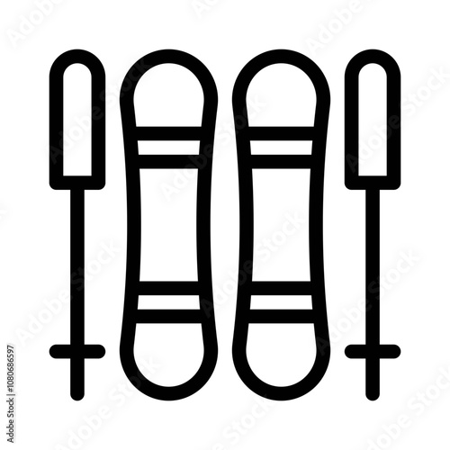 skiing line icon