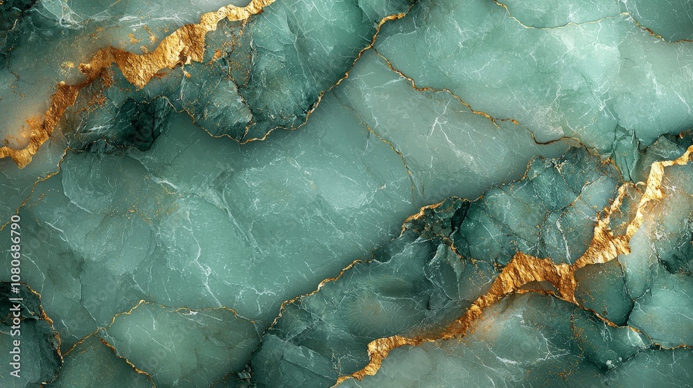 A textured abstract design featuring green and gold marbling. A textured abstract design featuring green and gold marbling.