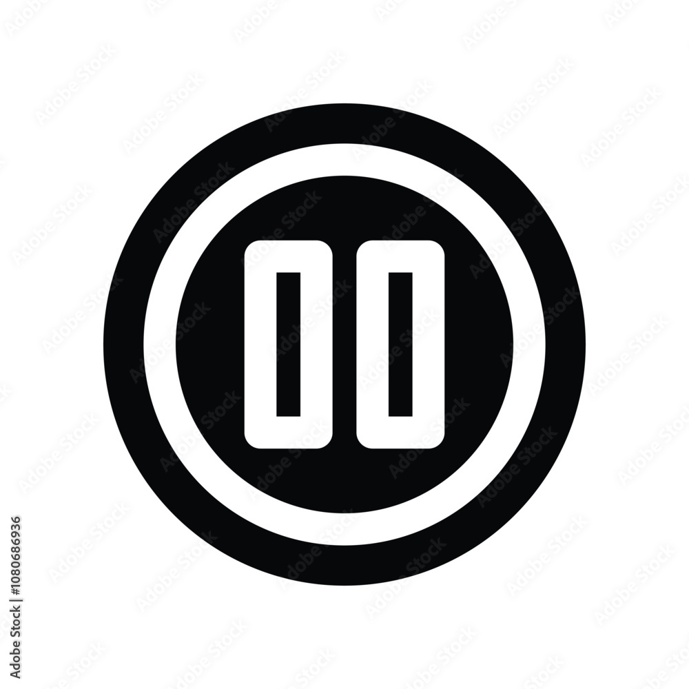 pause icon. vector glyph icon for your website, mobile, presentation, and logo design. pause icon. vector glyph icon for your website, mobile, presentation, and logo design.