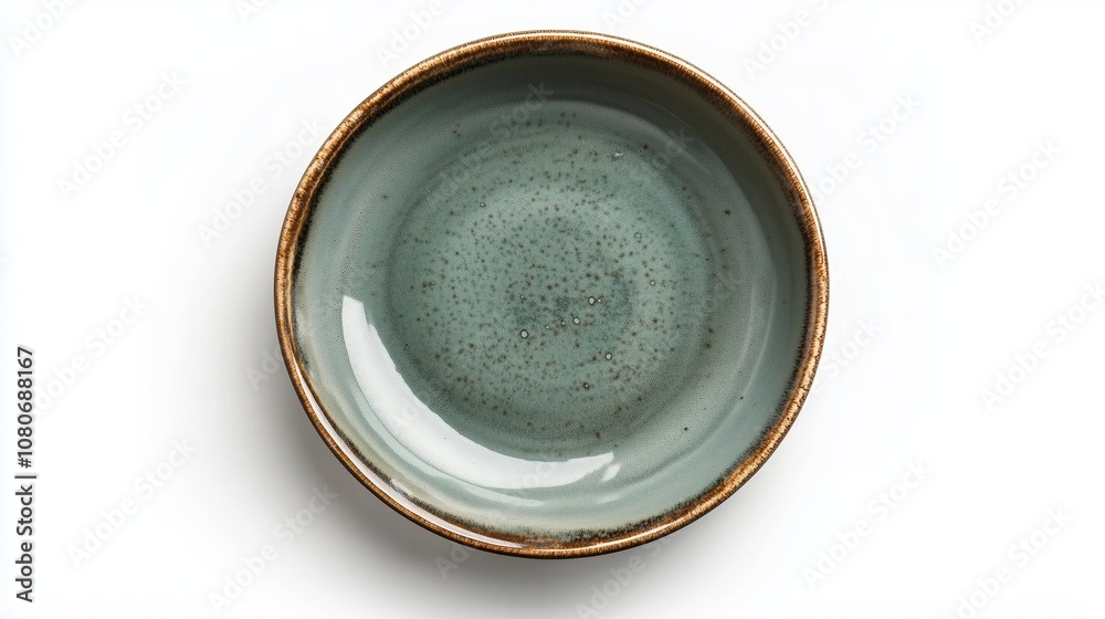 Top view of glazed dinner plate on a white background. Top view of glazed dinner plate on a white background.