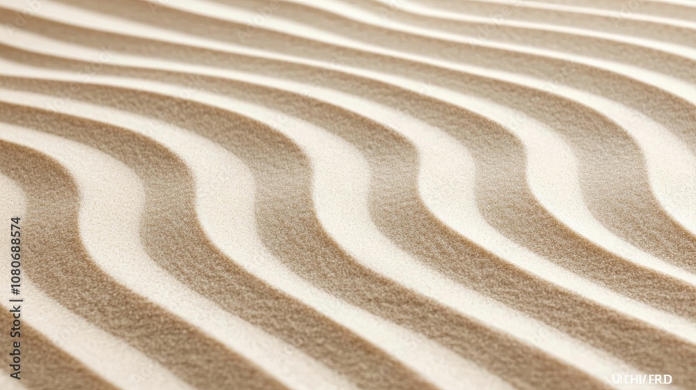 A close-up view of rhythmic sand patterns created by wind, showcasing natural textures and soft, flowing lines. A close-up view of rhythmic sand patterns created by wind, showcasing natural textures and soft, flowing lines.