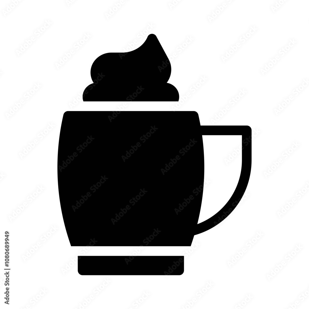 Obraz premium hot cocoa glyph icon