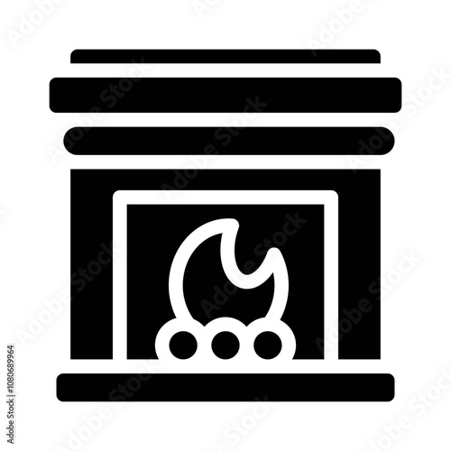 fireplace glyph icon