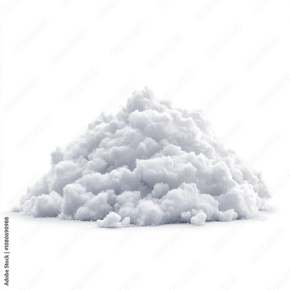 Pile of white snow isolated on a white background Pile of white snow isolated on a white background