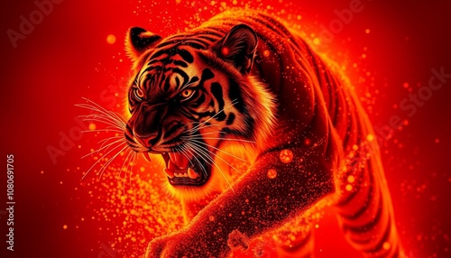 Fiery Dissolution: The Glowing Motion of a Fluorescent Tiger