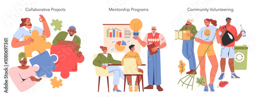 Perennials. Flat Vector Illustration