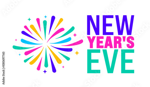 New Year's Eve background, banner or poster design template. observed every year in December. Holiday concept. Use to any Template, card, poster, placard, template.